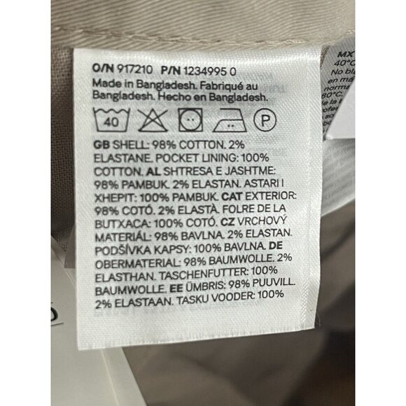 H&M Mens Slim Fit Chino Pants Sz 33 x 32 NWT - Picture 7 of 7